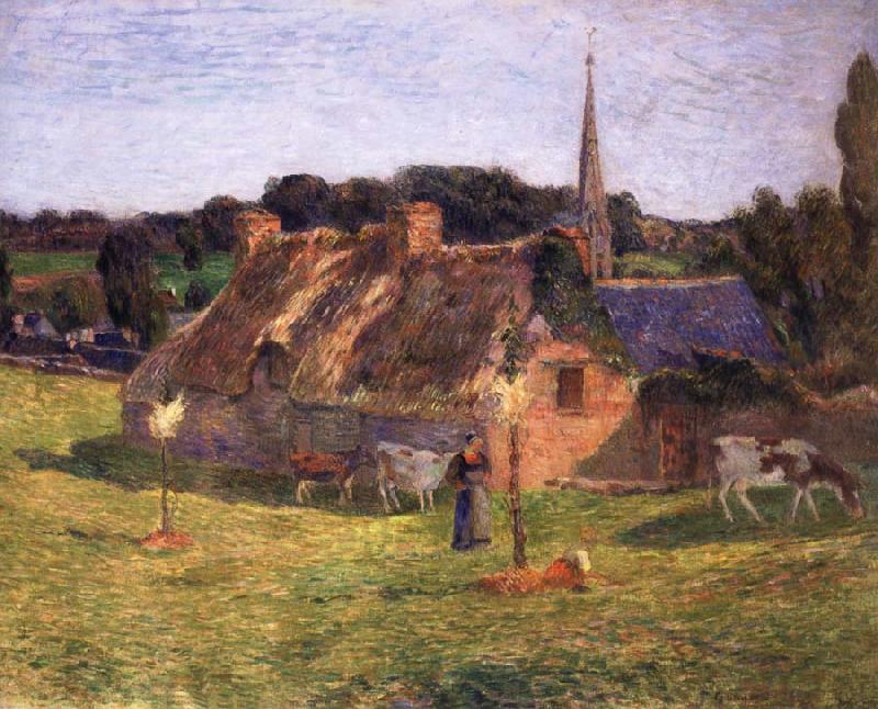 Paul Gauguin The Field of Lolichon and the Church of Pont-Aven Norge oil painting art